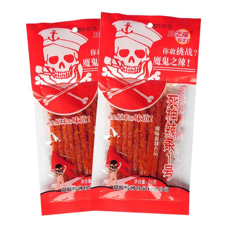 死神辣条1号魔鬼调味面制品爆辣劲辣面筋食品辣 死神辣条10袋【图片