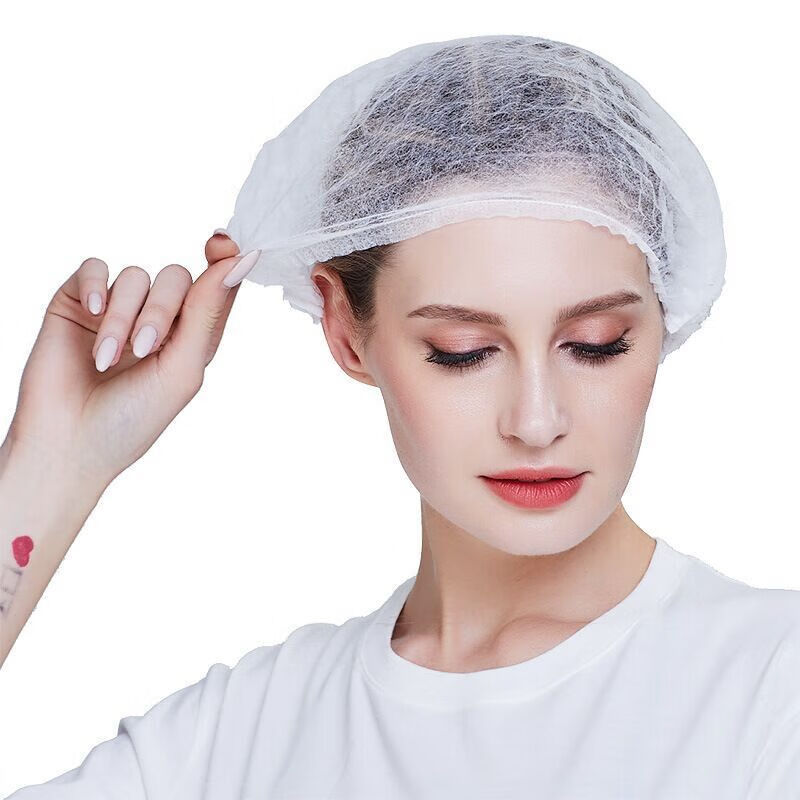 药店同款一次性帽子条形帽头套男女无纺布防尘帽网帽透气厨房厨师帽