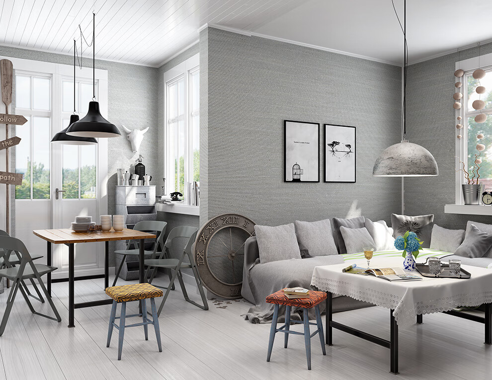 乐图美居letunome现代简约墙布无缝客厅卧室沙发电视背景墙个性定制