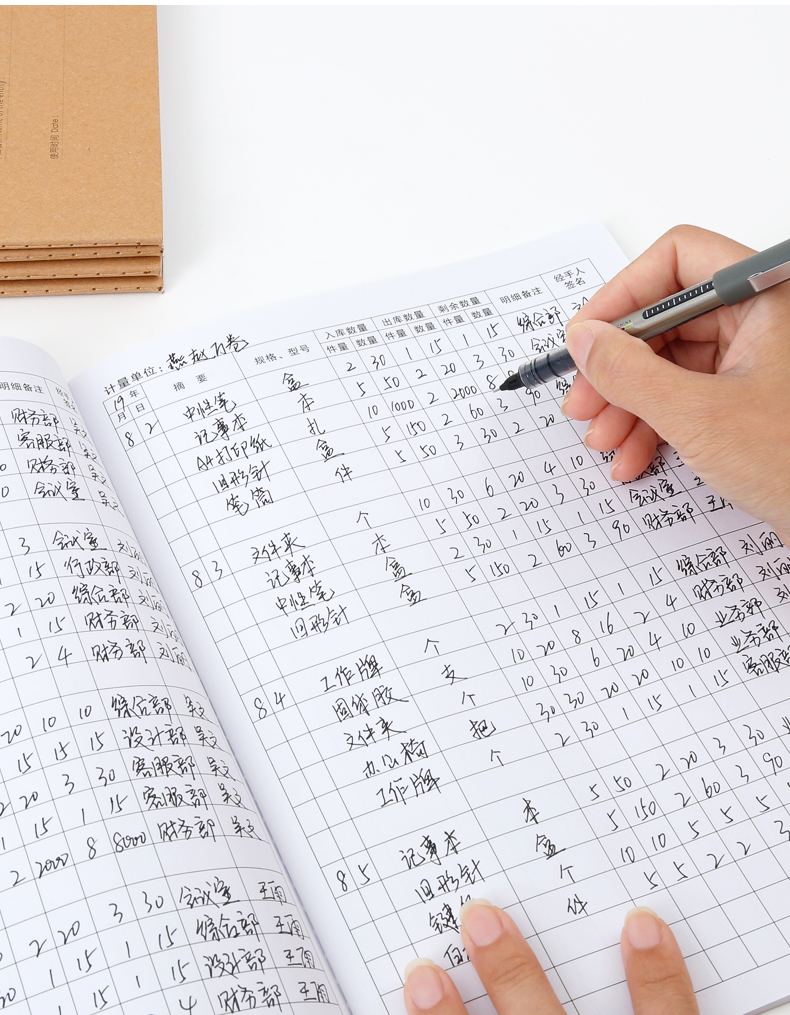 a4出入库记录本3本装大号仓库出入货明细账本店铺商用库房登记本材料