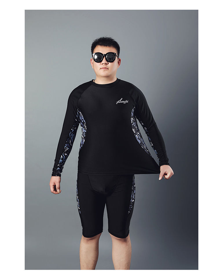 佐倾泳裤男大码300斤 胖子泳衣男士加肥大码分体速干五分泳裤训练防