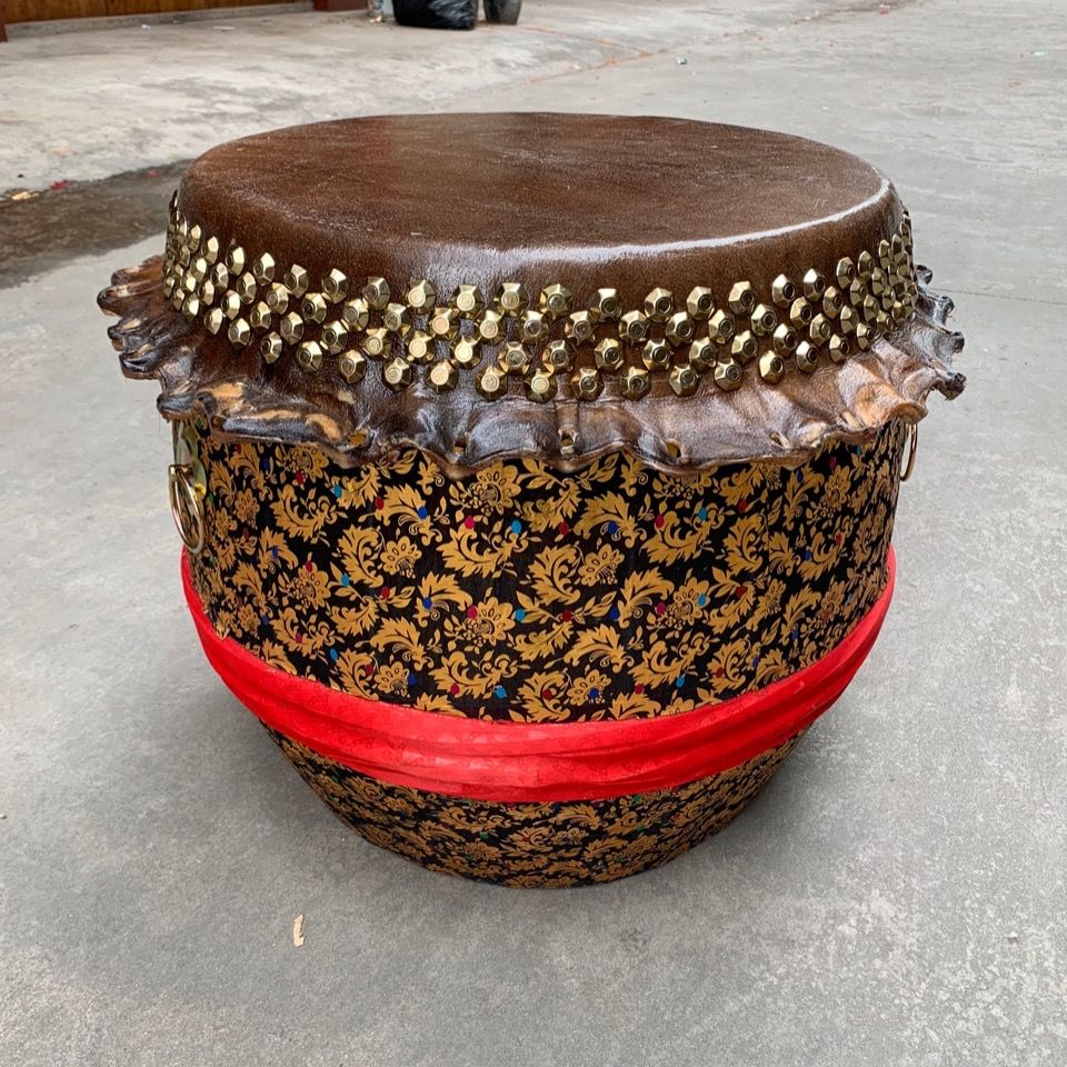 牛皮鼓大鼓高音狮鼓一套醒狮鼓佛山南狮鼓实木龙舟龙船鼓锣鼓成人 14