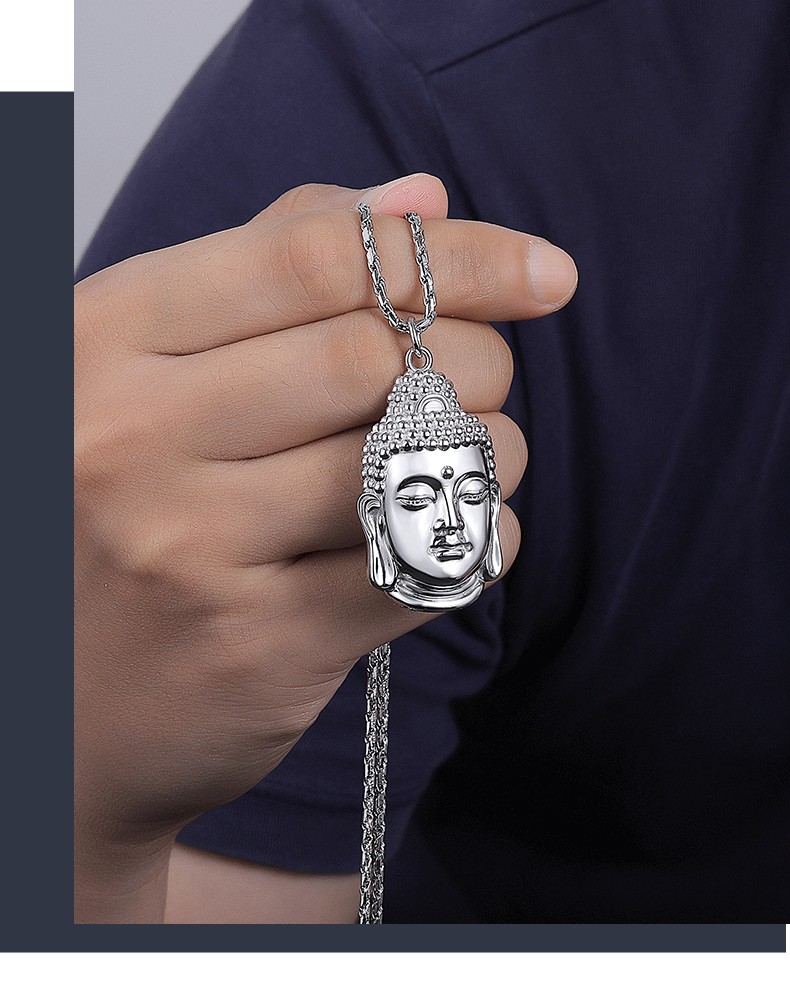 520礼物金妃希佊铂金佛头吊坠男pt950白金本命年挂坠pt999如来佛项链