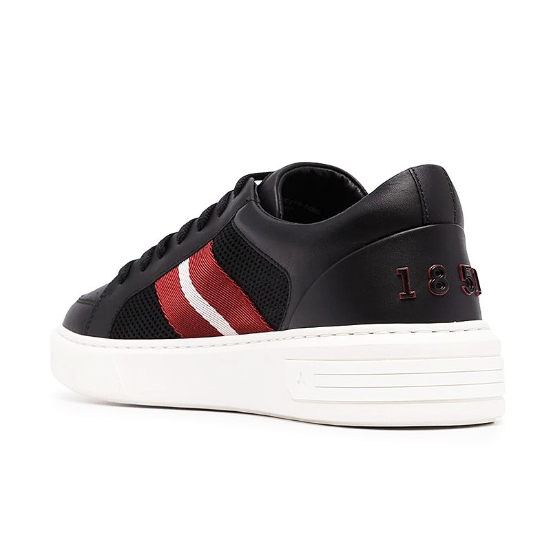 【现货】bally巴利男鞋白色melys条纹1851徽标休闲运动鞋板鞋 白色