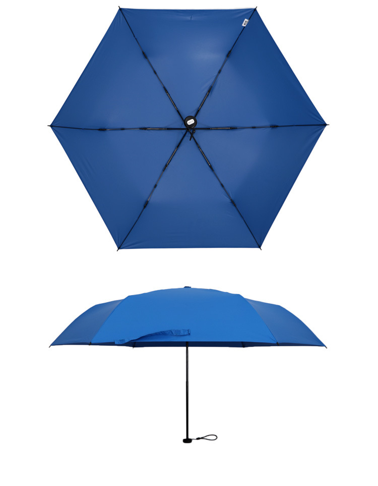 154g轻便携小巧晴雨伞两用女太阳伞三折防晒防紫外线遮阳伞 宝蓝色 96