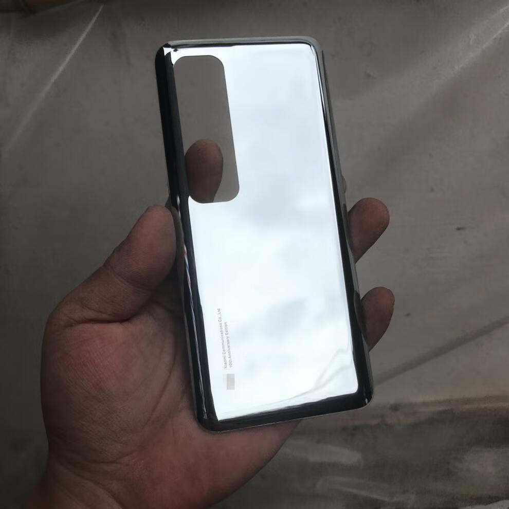 适用于小米10版后盖厂小米10探索玻璃5g透明手机电池后壳 米10s(蓝色)
