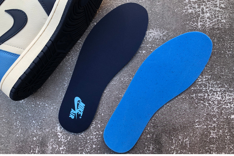aj1鞋垫适配aj1黑曜石鞋垫北卡蓝深蓝黑脚趾禁穿扣碎aj36白丝绸鞋垫