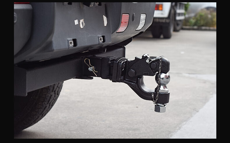 新款北京bj40plus改装电镀后拖车钩北汽bj40l越野车拖车杠挂钩球 灰