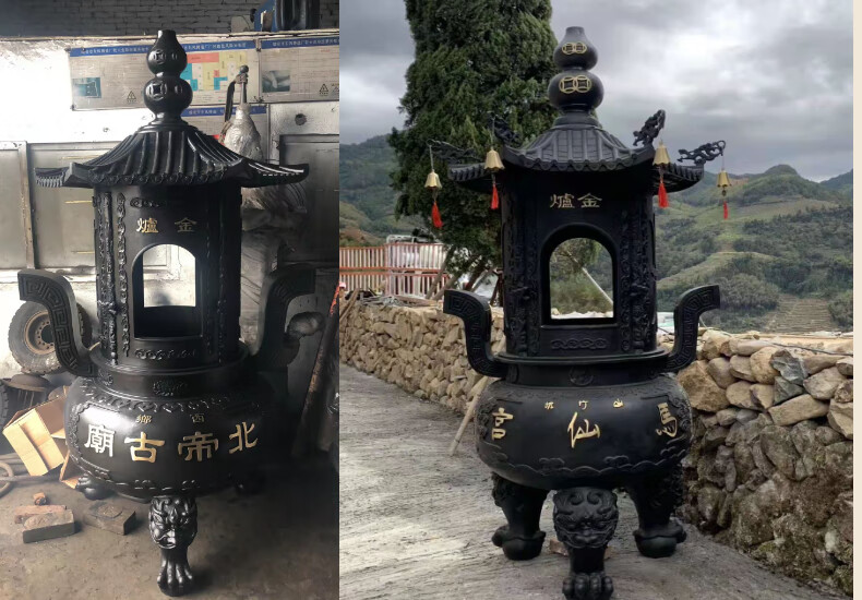 寺庙烧纸炉鼎佛堂大型户外焚烧炉加盖元宝炉仿古金银炉室外化钱炉 0.