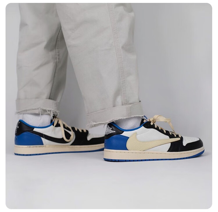 air aj1 ts藤原浩闪电倒钩低帮黑白蓝休闲鞋 dm7866 旗舰官方dm7866
