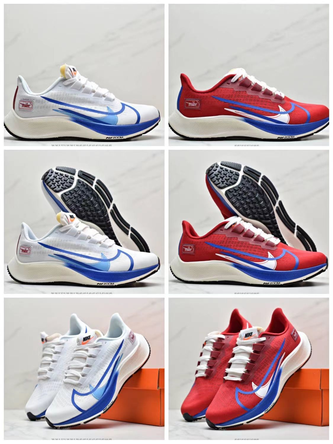 登月zoompegasus37tutbo轻便透气缓震耐磨男女体考训练鞋子 37黑白