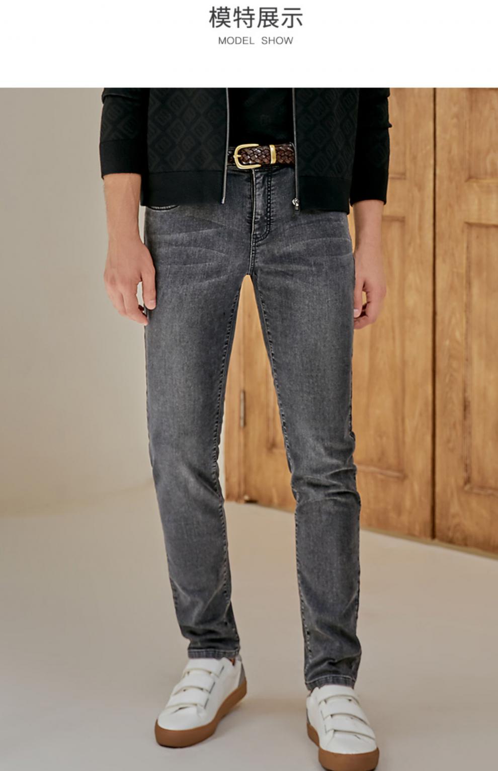 迪柯尼牛仔裤2021冬新款黑色水洗牛仔裤时尚百搭中腰直筒牛仔裤锡灰