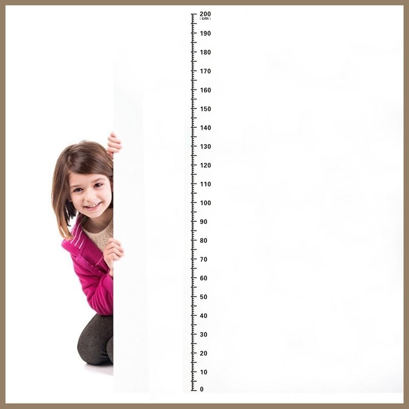 儿童家用学校医院体检舞蹈教室量身高贴2米尺子测量仪墙贴1白色200