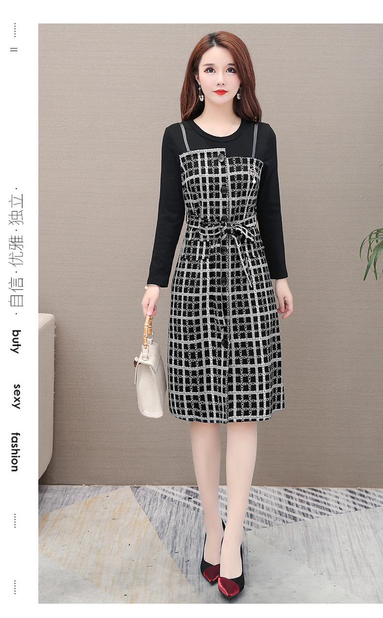 中年妇女妈妈装大码女装大码秋装2019年新款女肥mm贵夫人连衣裙阔太太