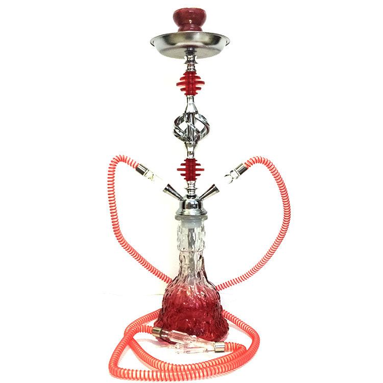 夜场酒吧水烟壶ktv阿拉伯休闲大烟雾水果味全套大中号双管果然 红色到