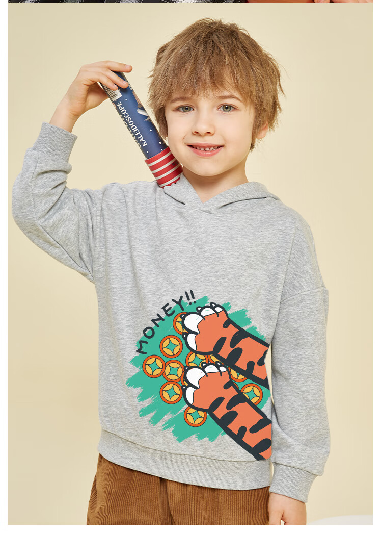 Jeanswest Children's Sweatshirt, 2025 Autumn Boys' Sports Top, Big Kids' National Trend Hooded Clothing, Boys' Pullover 13