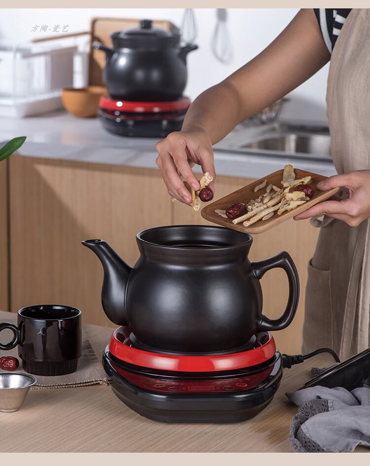 弭黎家用砂锅养生煲汤煮粥煎药电陶燃气电底座通用中药煲煎药罐陶瓷壶