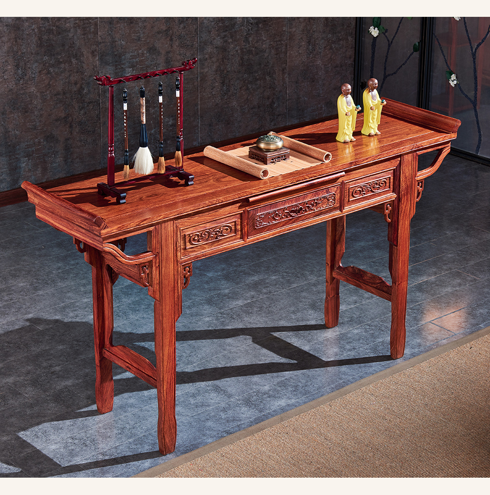 夏日嗨购曦世红木家具非洲花梨学名刺猬紫檀实木条案玄关供桌神台神案