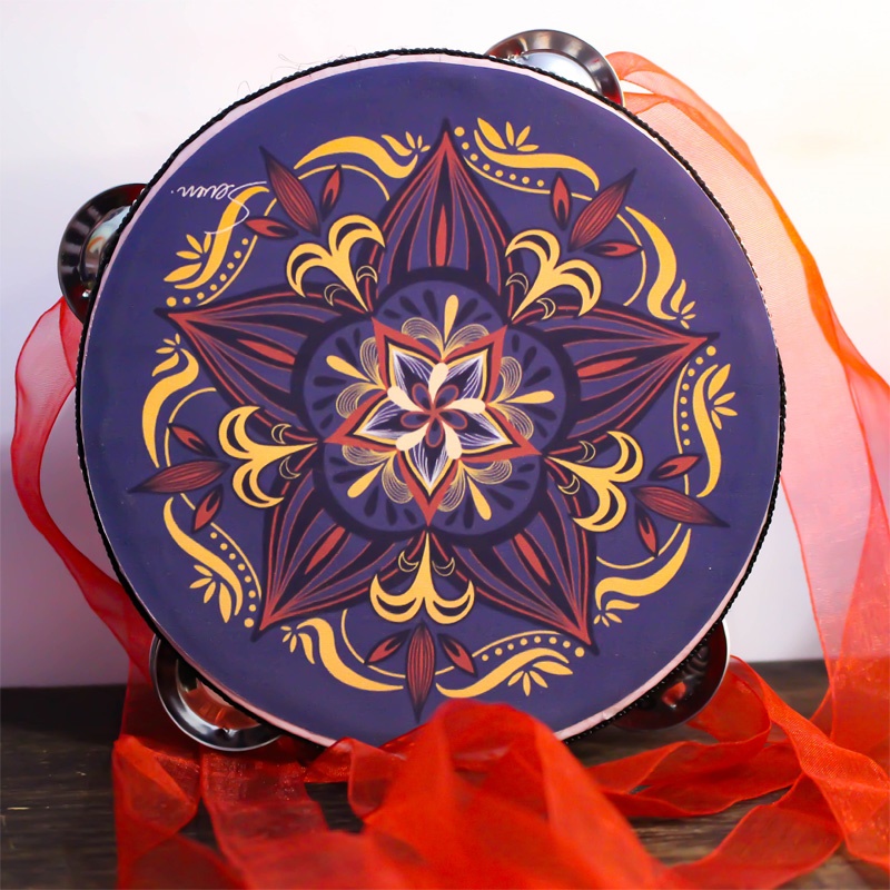 杉贝shanbei 铃鼓幼儿园老师用敦煌鼓飞天舞蹈道具儿童小铃鼓飘带汉服