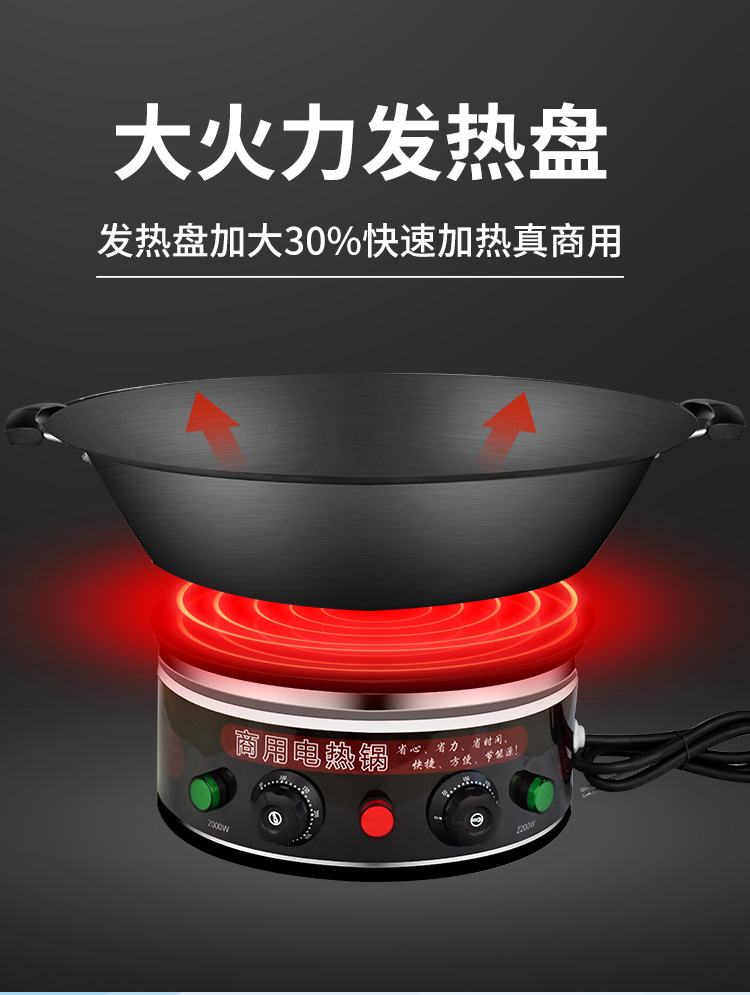 大食堂煮粥电锅电锅商用铸铁锅特大容量食堂工地电炒锅多功能电热锅