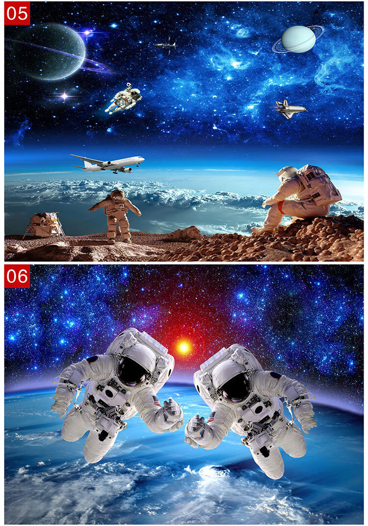星空海报宇宙银河创意墙画墙贴卧室房间星空太空科幻主题背景自粘墙纸