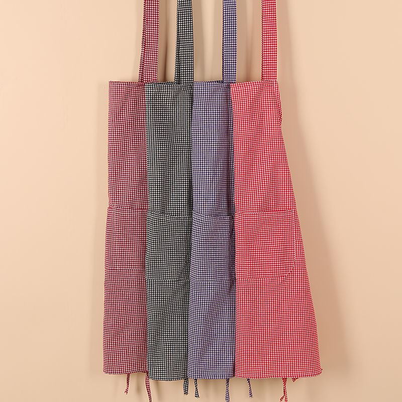 纯棉围裙半身 半围裙半身围腰厨房单层防污花边半截时尚女可爱家用