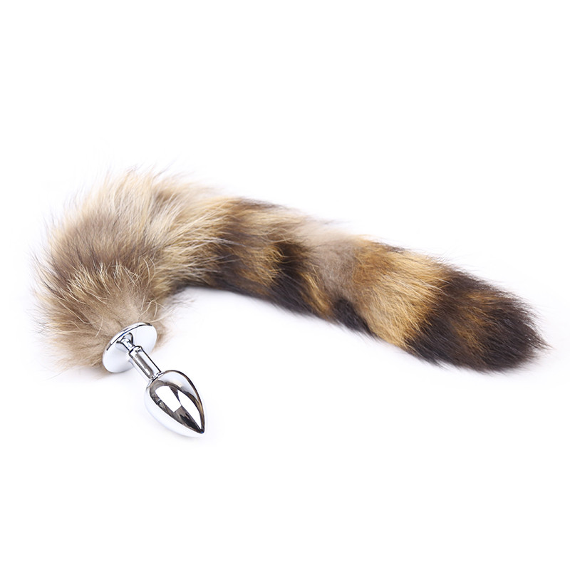 貂狐狸猫尾硅胶后庭自慰塞金属肛塞sm情趣用品男女用器具sm夫妻房趣