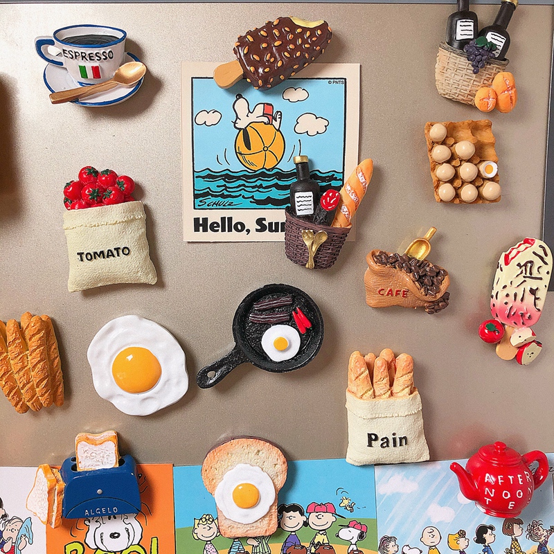 ins磁性可爱装饰吸铁石下午茶磁铁ce0041 冰箱贴 pizza披萨 中【图片