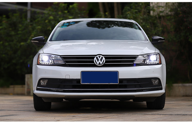 速腾大灯总成 12-18款新速腾大灯改装双光透镜氙气灯gli款led日行灯