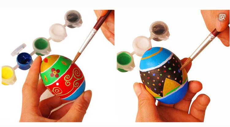 复活节彩蛋白色彩绘鸡蛋壳鹅蛋儿童diy画画彩蛋白蛋绘涂鸦礼品 15cm白