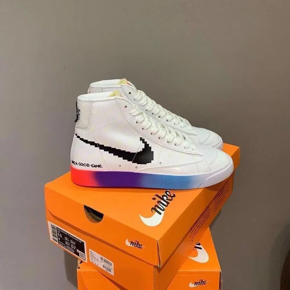 【品牌特价】aj2022新款开拓者电玩像素男鞋blazer mid77高帮潮流女鞋