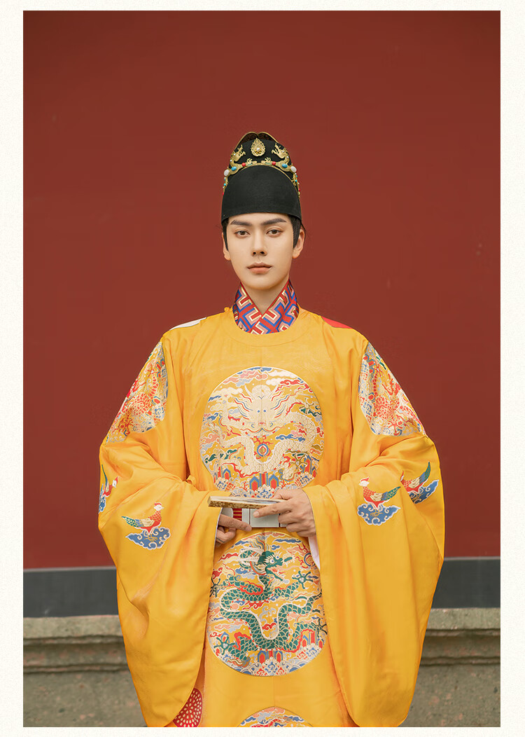 裳厢记龙袍汉服 明制汉服织金仿妆花十二章纹衮服圆领袍龙袍 红色黻纹