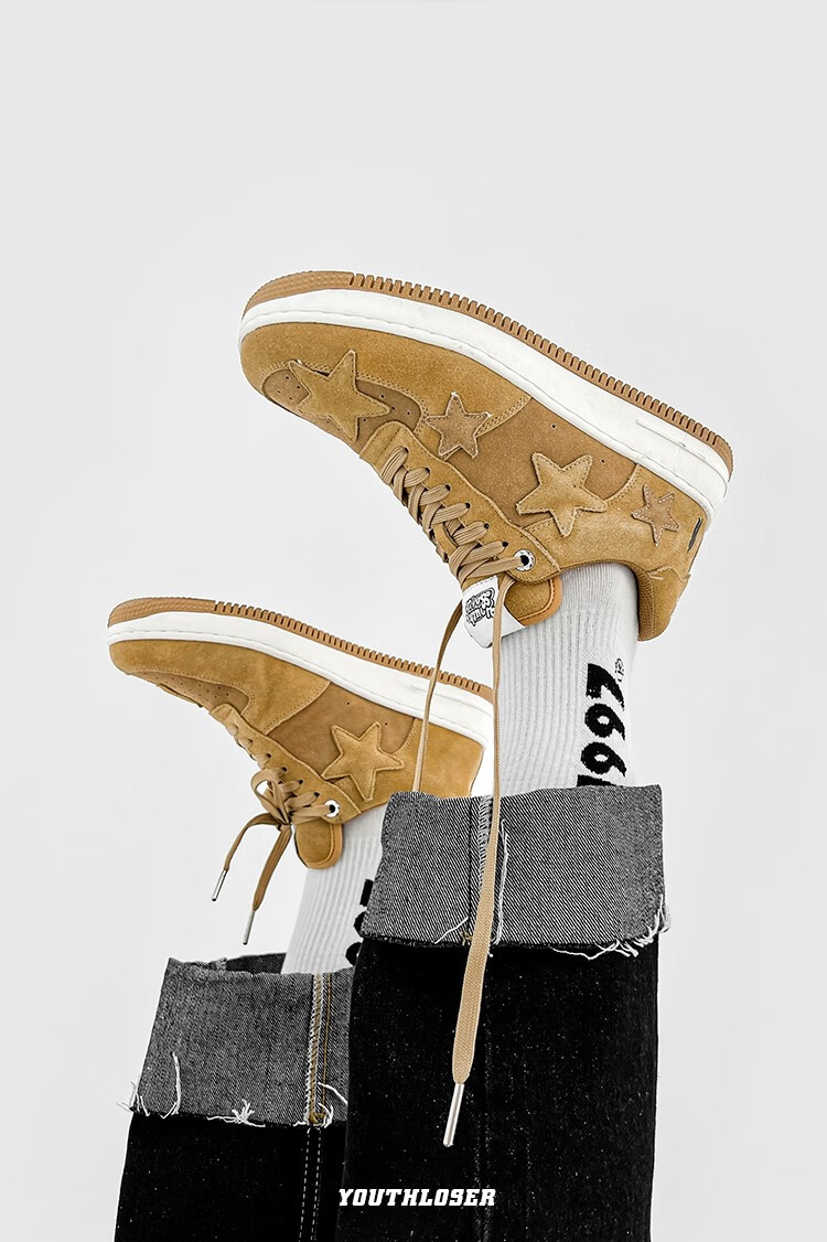日本限定bapesta youthloser 沙漠之星/小麦色鞋子男厚底小众设计情侣