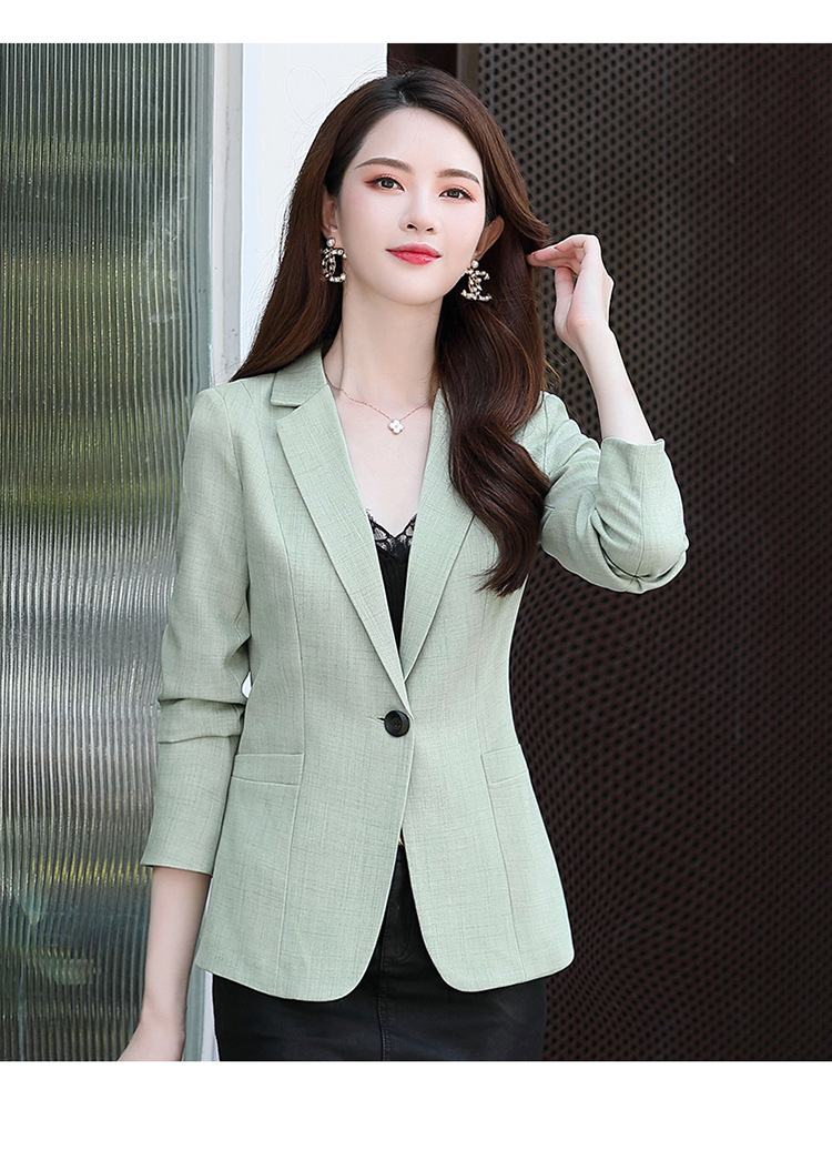 febnairo小西装女长袖短款韩版2019年秋冬季新品大码女装时尚简约一粒