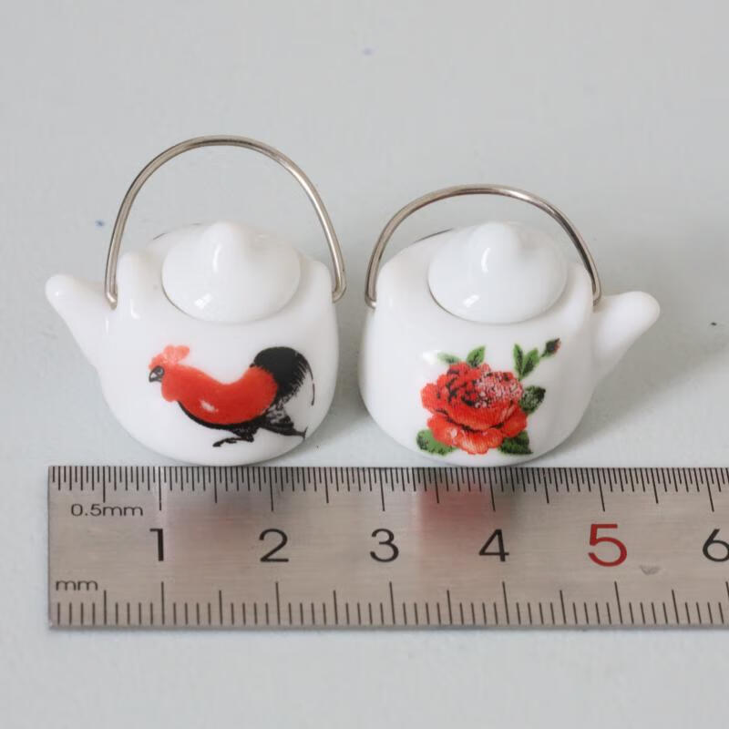 桔桔迷你屋ob11小布粘土微缩食玩嫁妆厨房场景印花陶瓷碗碟模型网红