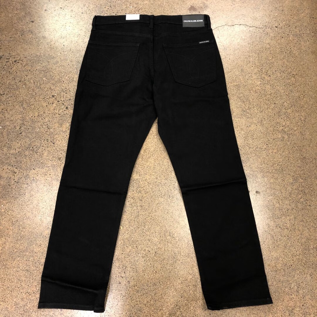 ck/calvin klein jeans男士经典款修身slim休闲牛仔潮长裤子 经典黑色