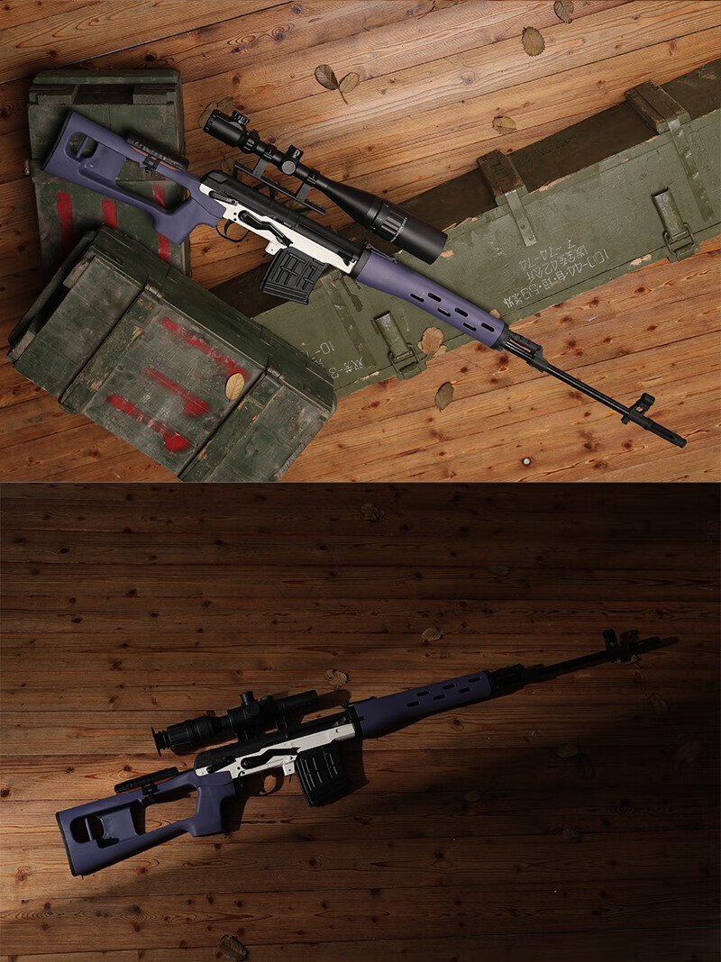 捷鹰svd男孩儿童金属抛壳软弹玩具枪吃鸡发射器模型 svd标准版木纹色