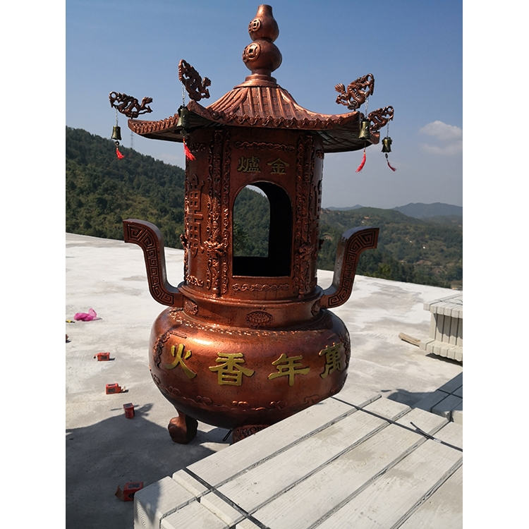 铸铁焚经炉 户外铸铁大香炉寺庙坟前复古化宝炉大型焚经炉圆形定做佛