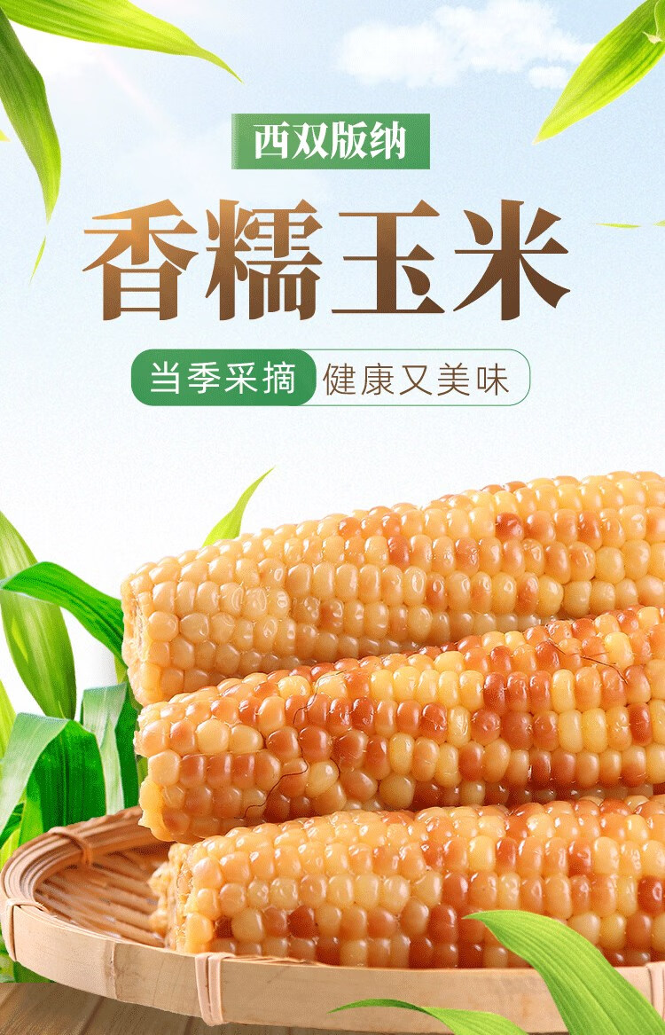 宏轩曼威 云南西双版纳香糯小玉米5斤即食真空新鲜小花甜糯棒 5斤