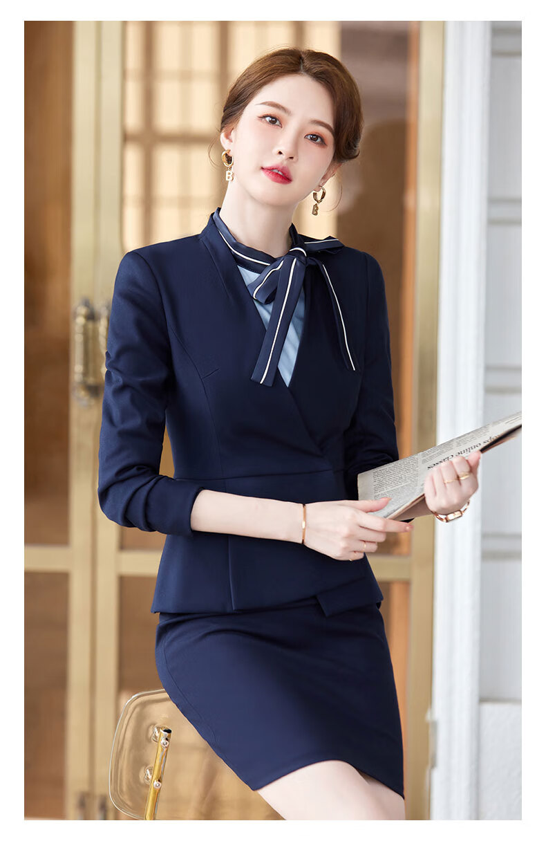 舒适保暖秋冬物业客服工装职业套装女秋冬装时尚气质空姐制服美容院