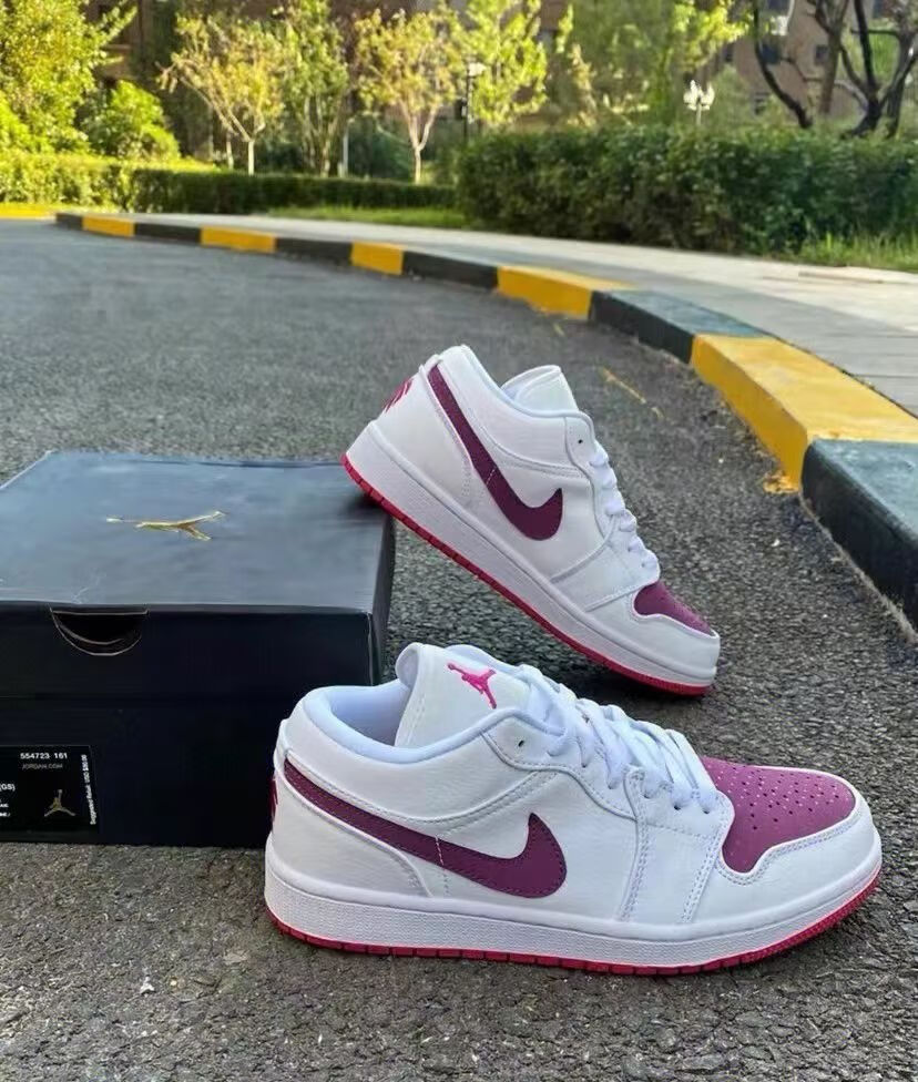 欧玪【官方自营旗舰店】aj air白紫情人节限定女鞋low gs白粉桃心低帮