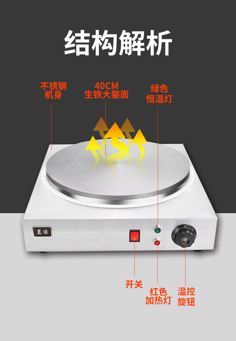 煎饼鏊子山东杂粮煎饼机家用电鏊子商用煎饼果子机电热全自动恒温菜