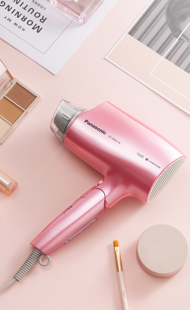 吹风机家用恒温大功率水离子纳诺怡不伤发冷热风筒电吹风na1bu粉红色