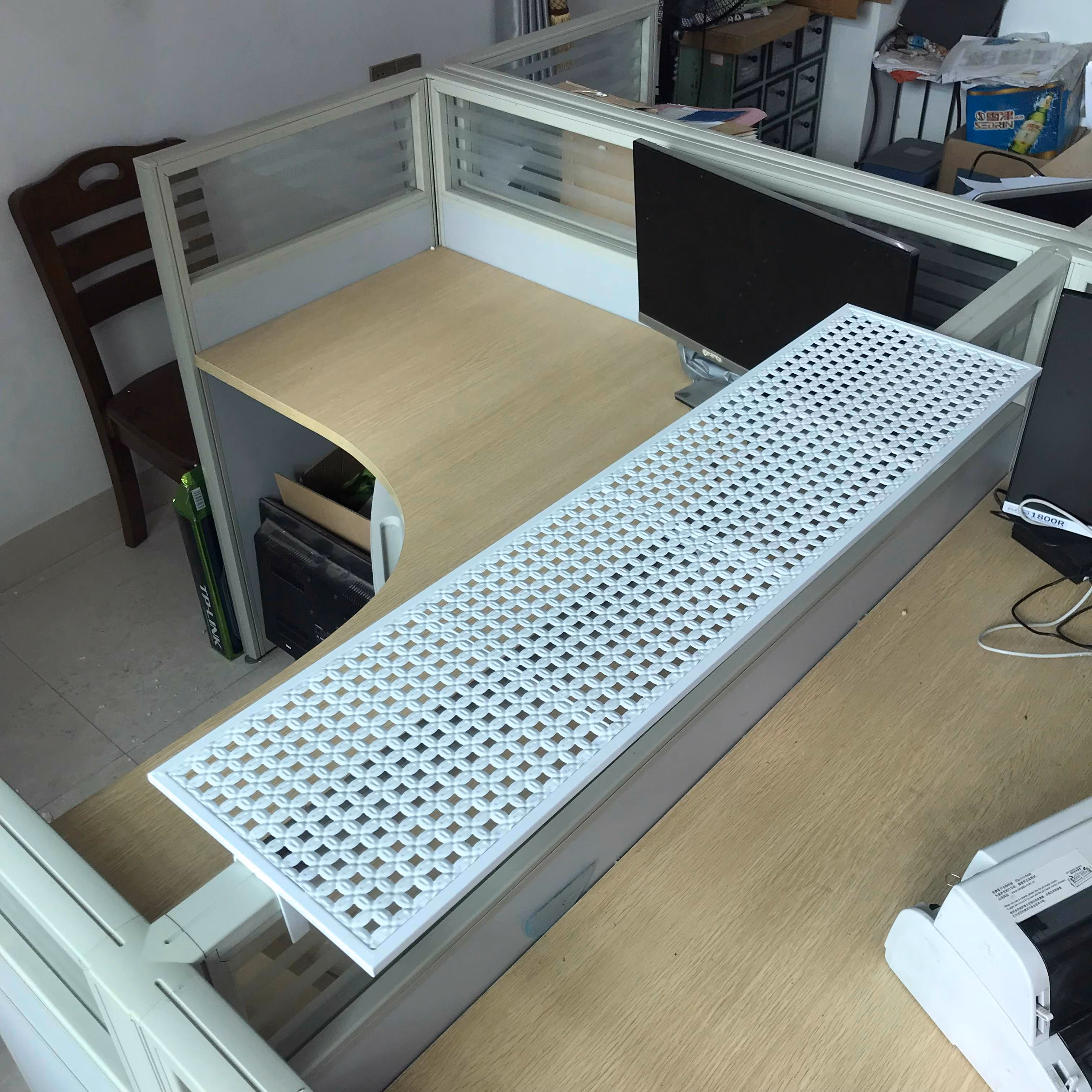 打印机台架办公室桌面电话机架办公桌隔板打印机架子工位文件收纳