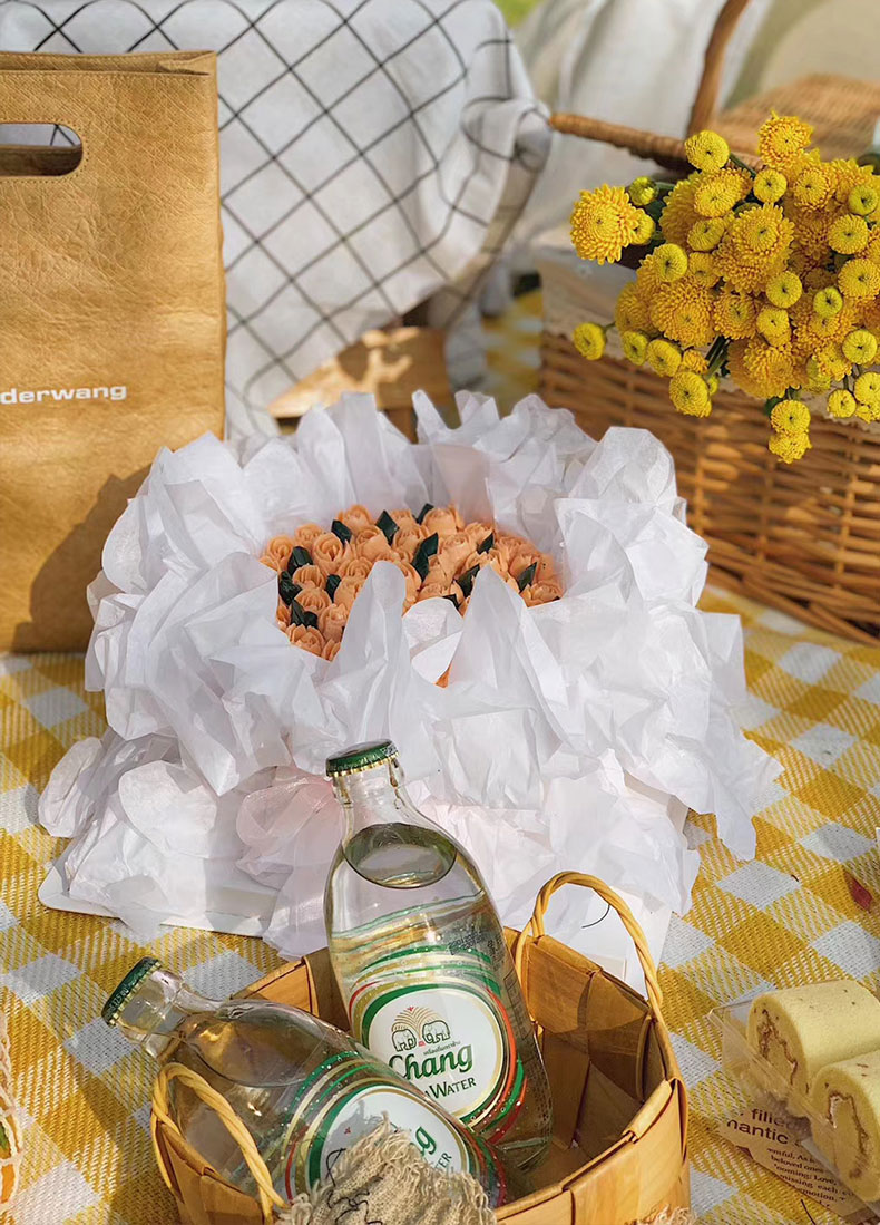 鲜花包装纸雪梨纸花艺花束内衬玫瑰花装饰包花纸烘培花店包装材料18g