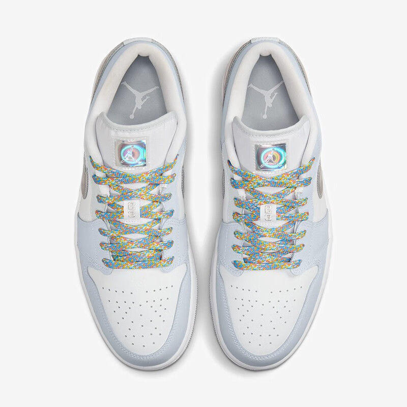 耐克nike air jordan 1 low aj1灰白银 撕撕乐 男子低帮休闲篮球鞋 dx