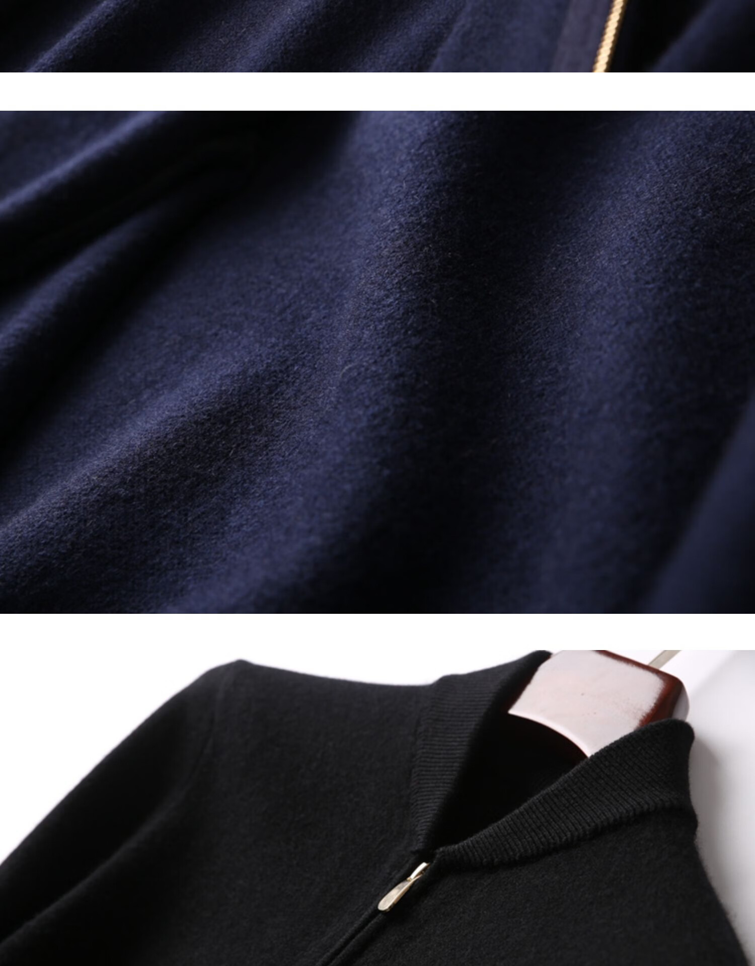 2019新款高端细绒柔软面料秋保暖男士休闲棒球领针织夹克外套n 黑色