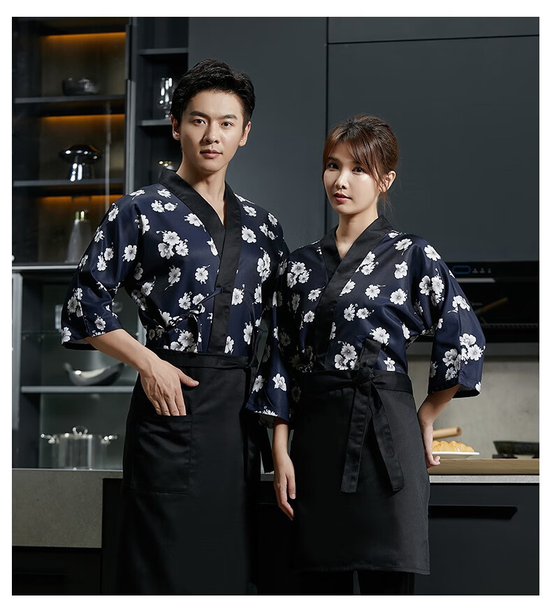 日式厨师工作服定制秋冬季餐饮日料餐厅后厨房寿司店和服厨衣工装定制