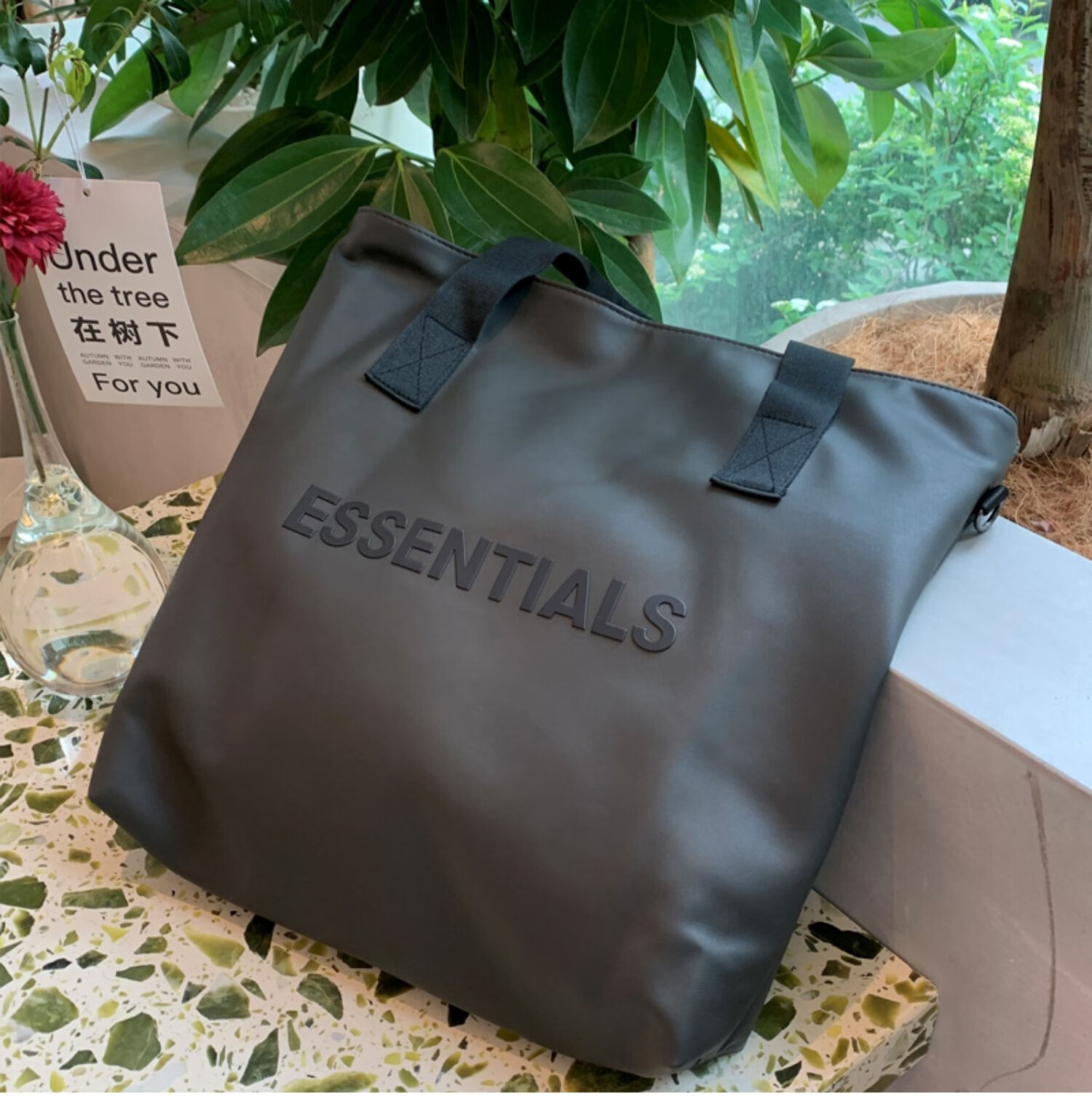 2022新款foggx 托特包复线挎包大容量essentials拎包男女运动皮质手提