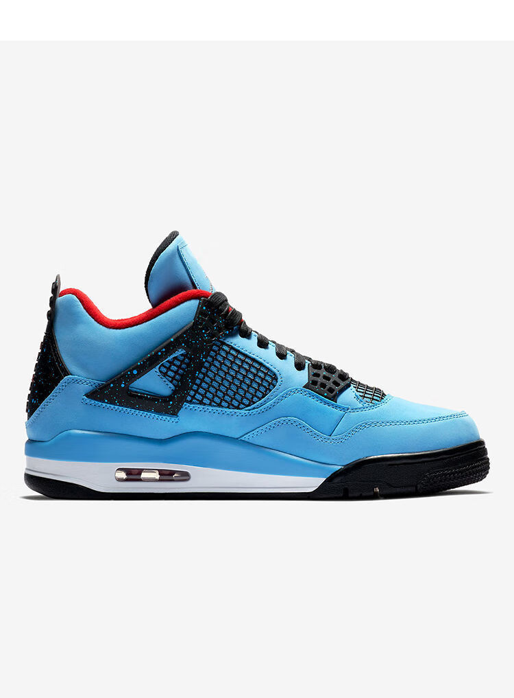 耐克休闲运动跑步鞋子aj4ts联名蓝麂皮冰蓝复古篮球鞋男女同款情侣鞋